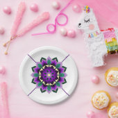 Mandala Muster 02 in lila Papierplatte Pappteller (Party)