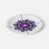 Mandala Muster 02 in lila Papierplatte Pappteller (Schrägansicht)