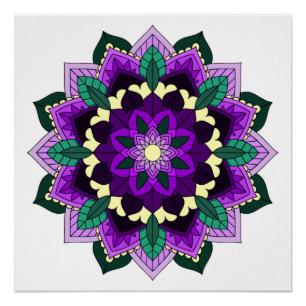 Mandala Muster 02 in lila Poster