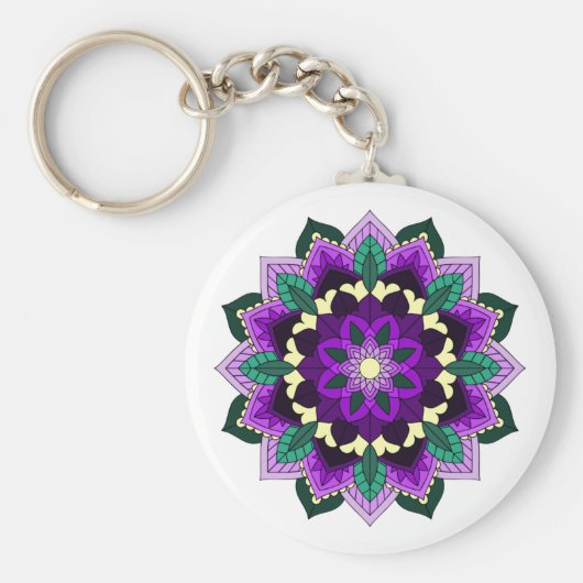 Mandala Muster 02 in lila Schlüsselanhänger (Vorne)