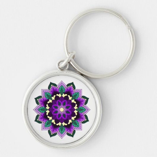 Mandala Muster 02 in lila Schlüsselanhänger (Vorne)
