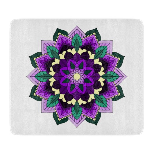 Mandala Muster 02 in lila Schneidebrett (Vorderseite)