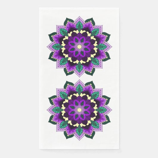 Mandala Muster 02 in lila Serviette (Vorderseite)