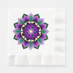 Mandala Muster 02 in lila Serviette