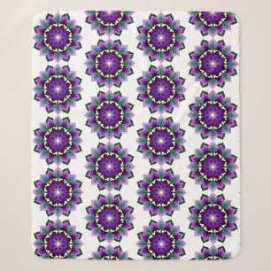 Mandala Muster 02 in lila Sherpadecke