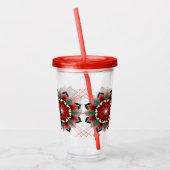 Mandala Muster 02 in rot Akrylus Tumbler Acryltrinkbecher (Links)