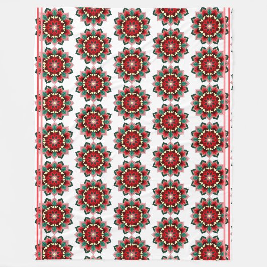 Mandala Muster 02 in rot Fleece Blanket (Vorderseite)
