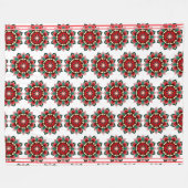 Mandala Muster 02 in rot Fleece Blanket (Vorderseite (Horizontal))