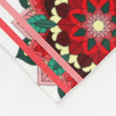 Mandala Muster 02 in rot Fleece Blanket (Ecke)