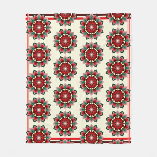 Mandala Muster 02 in rot Fleece Blanket (Vorderseite)