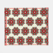 Mandala Muster 02 in rot Fleece Blanket (Vorderseite (Horizontal))