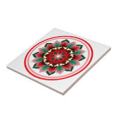 Mandala Muster 02 in rot Fliese (Seite)