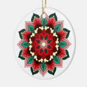 Mandala Muster 02 in rot Keramik Ornament (Links)