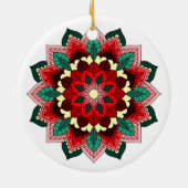 Mandala Muster 02 in rot Keramik Ornament (Hinten)