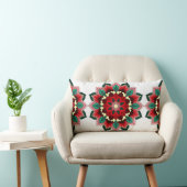 Mandala Muster 02 in rot Lendenkissen (Stuhl )