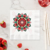 Mandala Muster 02 in rot Napkin Serviette (Beispiel)