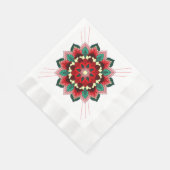 Mandala Muster 02 in rot Napkin Serviette (Ecke)