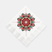 Mandala Muster 02 in rot Napkin Serviette (Ecke)