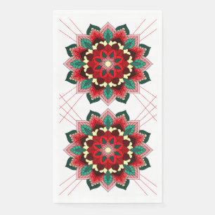 Mandala Muster 02 in rot Napkin Serviette