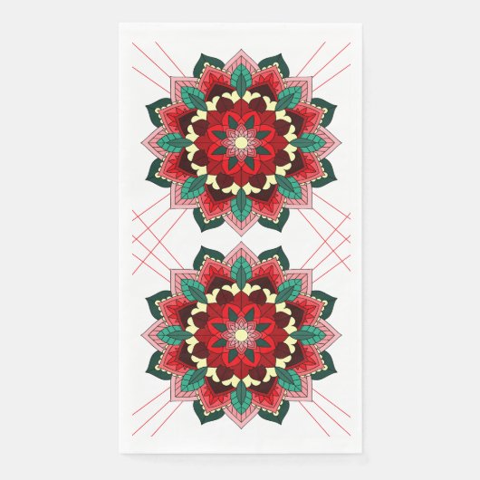 Mandala Muster 02 in rot Napkin Serviette (Vorderseite)