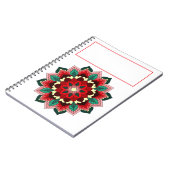 Mandala Muster 02 in rot Notizblock (Linke Seite)