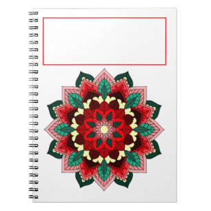 Mandala Muster 02 in rot Notizblock