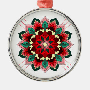 Mandala Muster 02 in rot Ornament Aus Metall