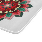 Mandala Muster 02 in rot Schneidebrett (Ecke)