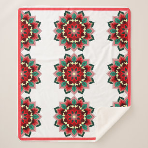 Mandala Muster 02 in rot Sherpa Blanket Sherpadecke