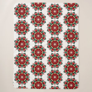 Mandala Muster 02 in rot Sherpadecke