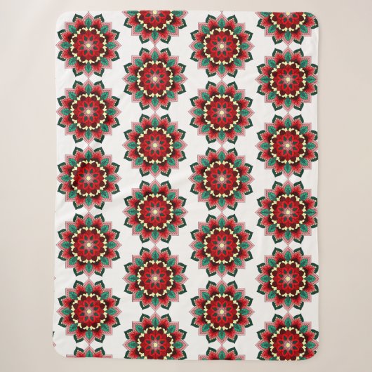 Mandala Muster 02 in rot Sherpadecke (Vorderseite)