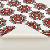 Mandala Muster 02 in rot Sherpadecke (3/4)