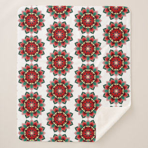 Mandala Muster 02 in rot Sherpadecke