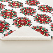 Mandala Muster 02 in rot Sherpadecke (3/4)