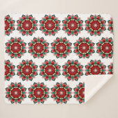 Mandala Muster 02 in rot Sherpadecke (Vorderseite (Horizontal))