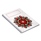 Mandala Muster 02 in rotem Notebook Notizblock (Rechte Seite)