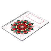 Mandala Muster 02 in rotem Notebook Notizblock (Linke Seite)