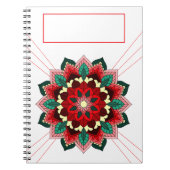 Mandala Muster 02 in rotem Notebook Notizblock (Vorderseite)