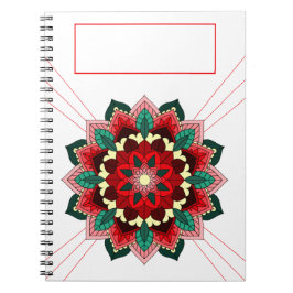 Mandala Muster 02 in rotem Notebook Notizblock
