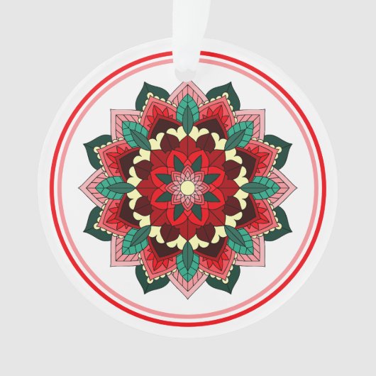 Mandala Muster 02 in rotem Ornament (Vorderseite)