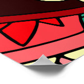 Mandala Muster 02 in rotem Poster (Ecke)