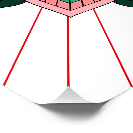 Mandala Muster 02 in rotem Poster (Ecke)