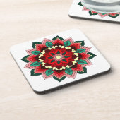 Mandala Muster 02 in rotem Untersetzer (Linke Seite)