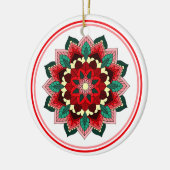 Mandala Muster 02 in roter Keramik Ornament (Links)