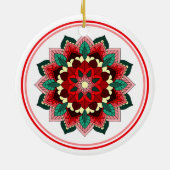 Mandala Muster 02 in roter Keramik Ornament (Hinten)