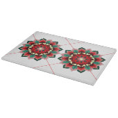 Mandala Muster 02 in roter Schneidebrett (Ecke)