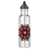 Mandala Muster 02 in tiefrosa 710 ml Wasserflasche Edelstahlflasche (Links)