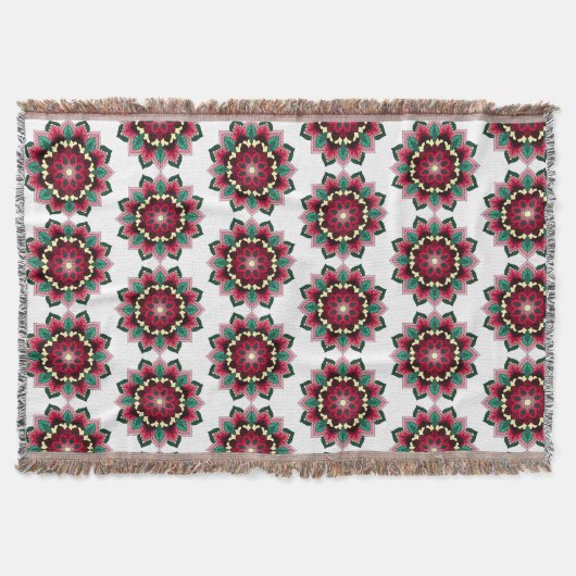 Mandala Muster 02 in tiefrosa Decke (Vorderseite)