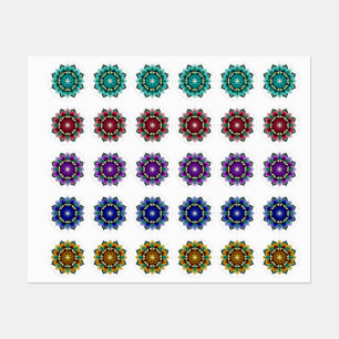 Mandala Muster 02 in tiefrosa Etiketten