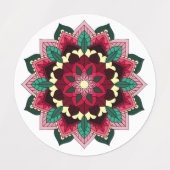 Mandala Muster 02 in tiefrosa Etiketten (Design 2)